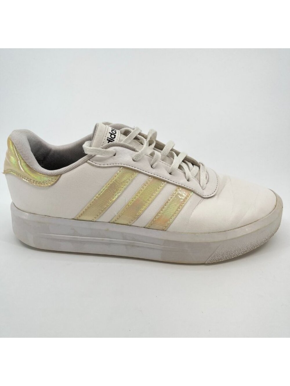 Adidas Court Platform Womens Size 9.5 White Athletic Leather Shoes Sneakers